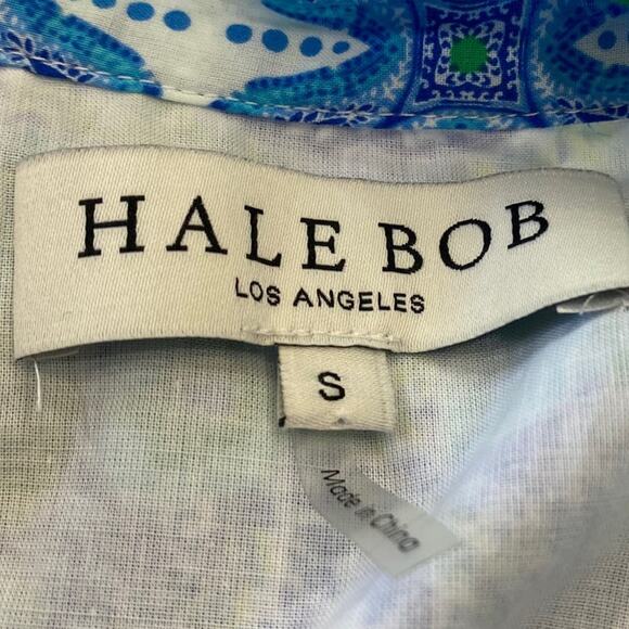 HALE BOB Long cotton pin tuck  Blue and Green Patterned Maxi Dress Size SMALL - Picture 5 of 10